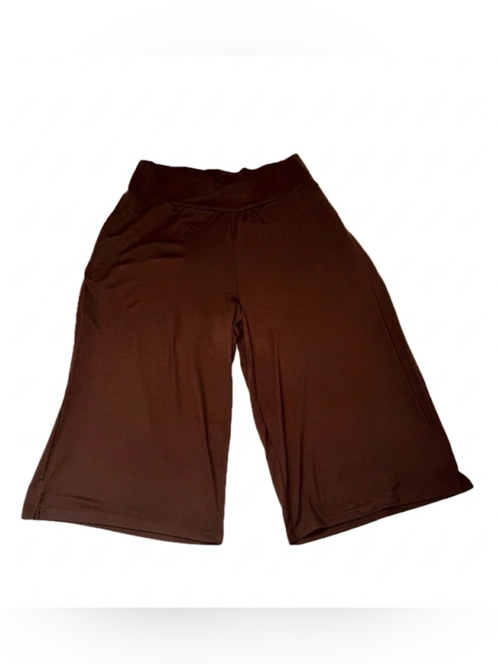 Tarse Wide-Leg High Rise Stretch Capri’s Brown Women’s Plus Size 3X